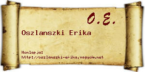 Oszlanszki Erika névjegykártya